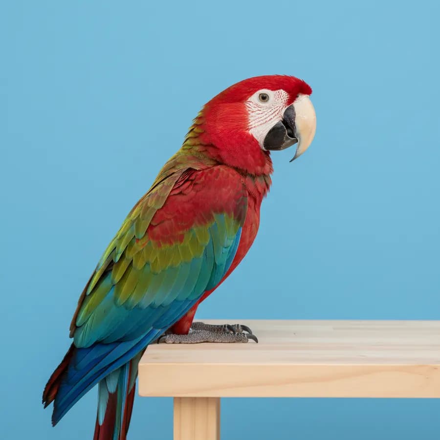 Green Wing Macaw for sale in Dubai – hand-raised by Dubai Birds